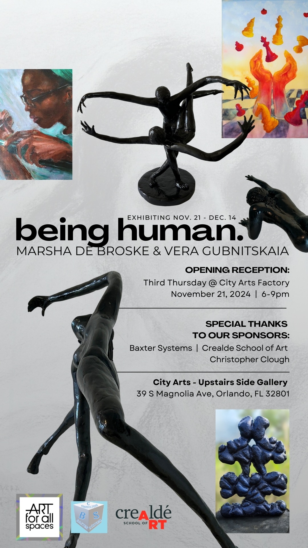 Being Human - Art of Marsha De Brooks and Vera Gubnitskaia, Opening Reception